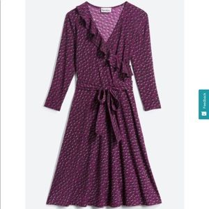 Suzanne Faux Wrap Knit Dress